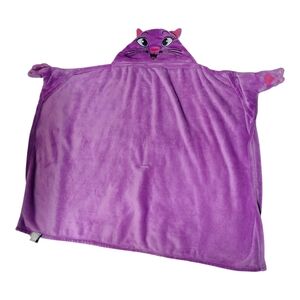 Cuddle Buddies Purple Cat Hooded Blanket Poncho